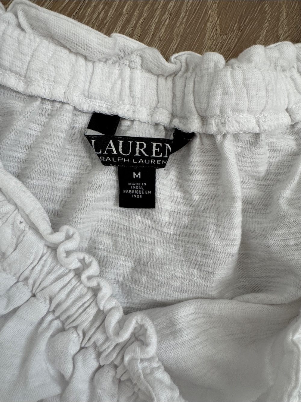 Lauren Ralph Lauren White Off-Shoulder Eyelet Peasant Top